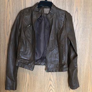 Brown leather jacket